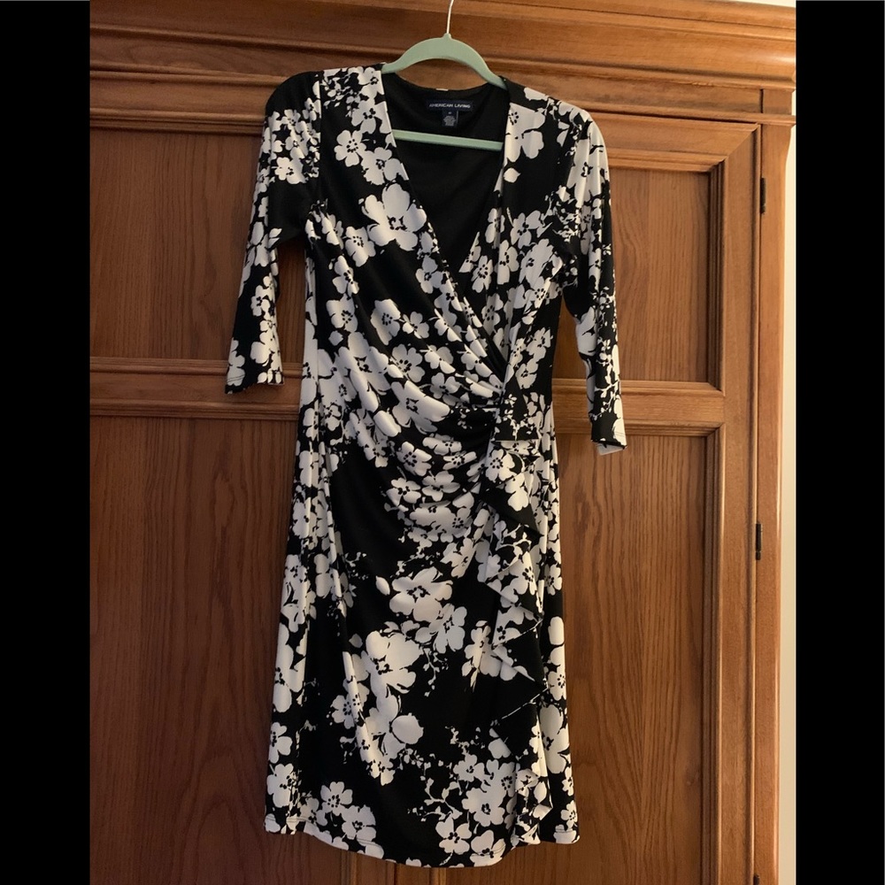 Black and white floral dress